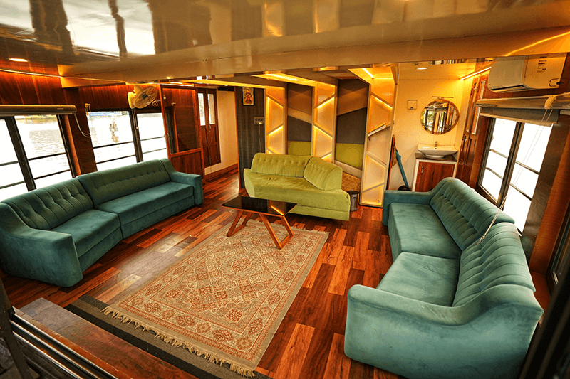 kerala houseboat interior